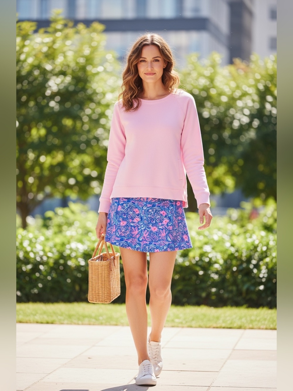 🌸Lilly Pulitzer|Luxletic|Beach Comber Terry Crewneck Sweatshirt Pink|Small